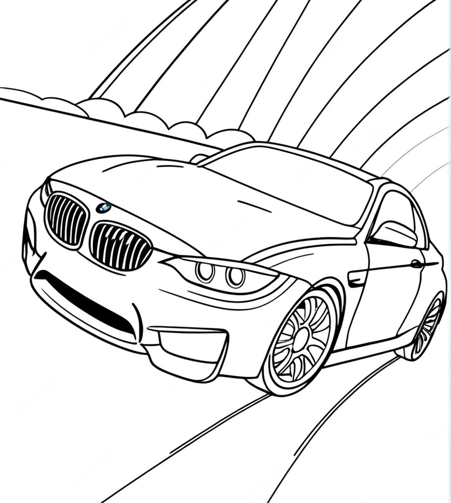 BMW M8 Arabası Boyama Sayfası