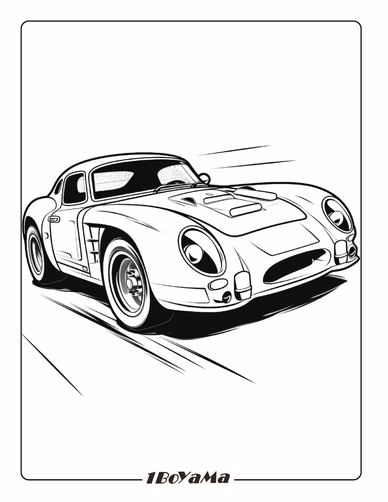 Çocuklar ve yetişkinler için arabaların Porsche boyama sayfası portresi