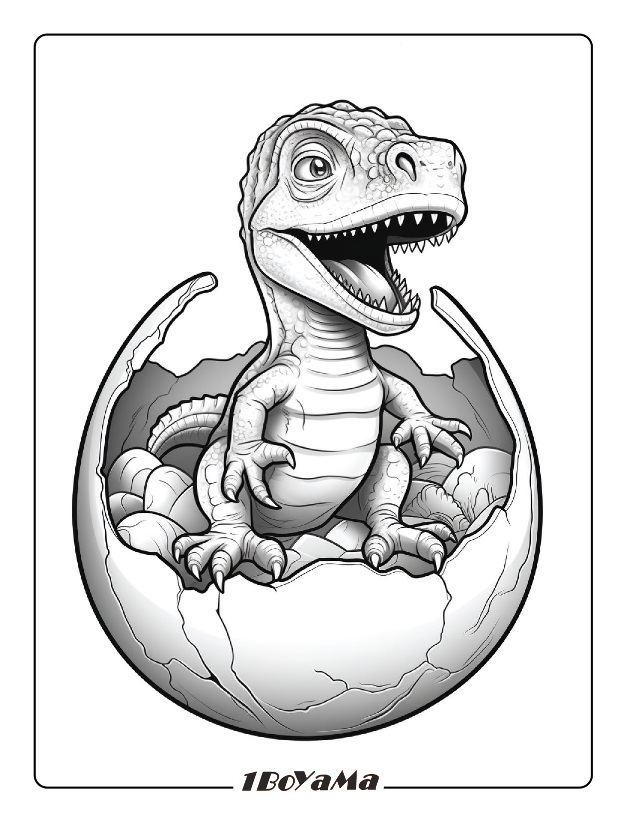 Yumurtadan Çıkan Dino Boyama Sayfası