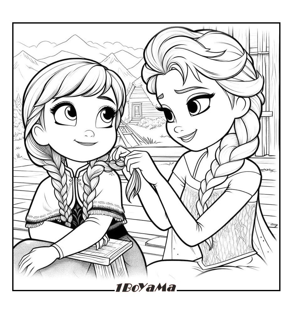 Karlar Ülkesi Elsa ve Anna Boyama Sayfası