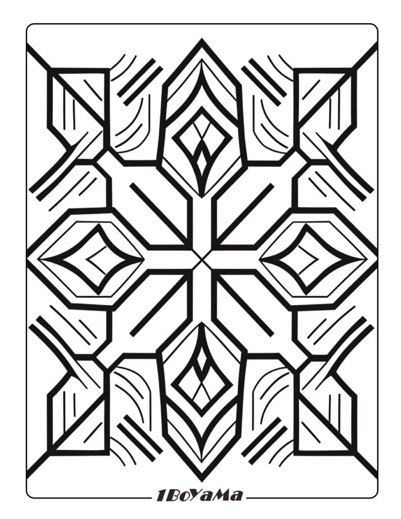 Kare Mandala Deseni Boyama Sayfası