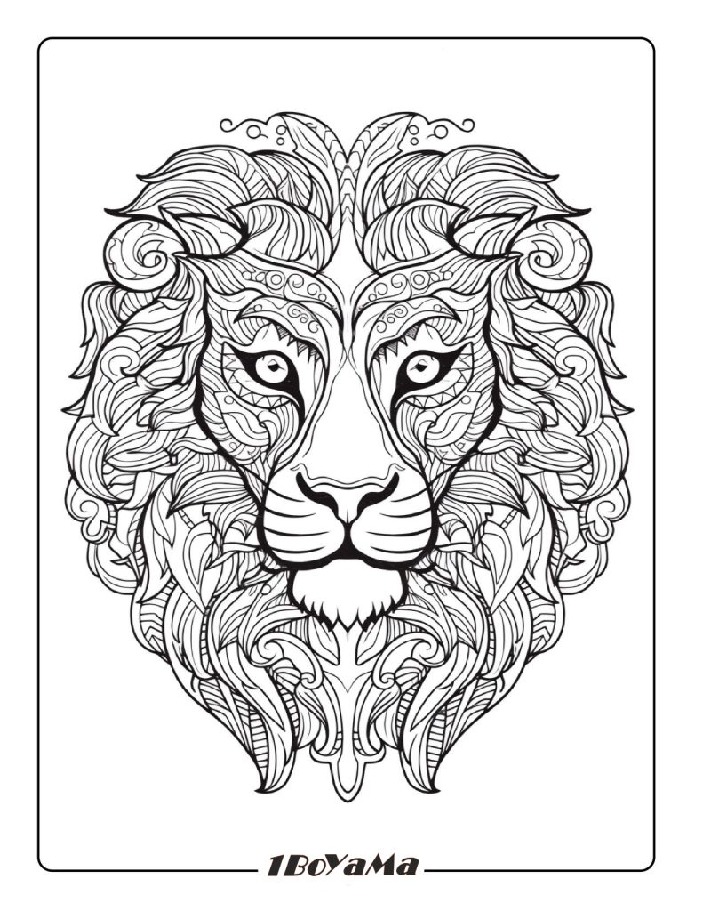 Aslan Deseni Boyama Sayfası