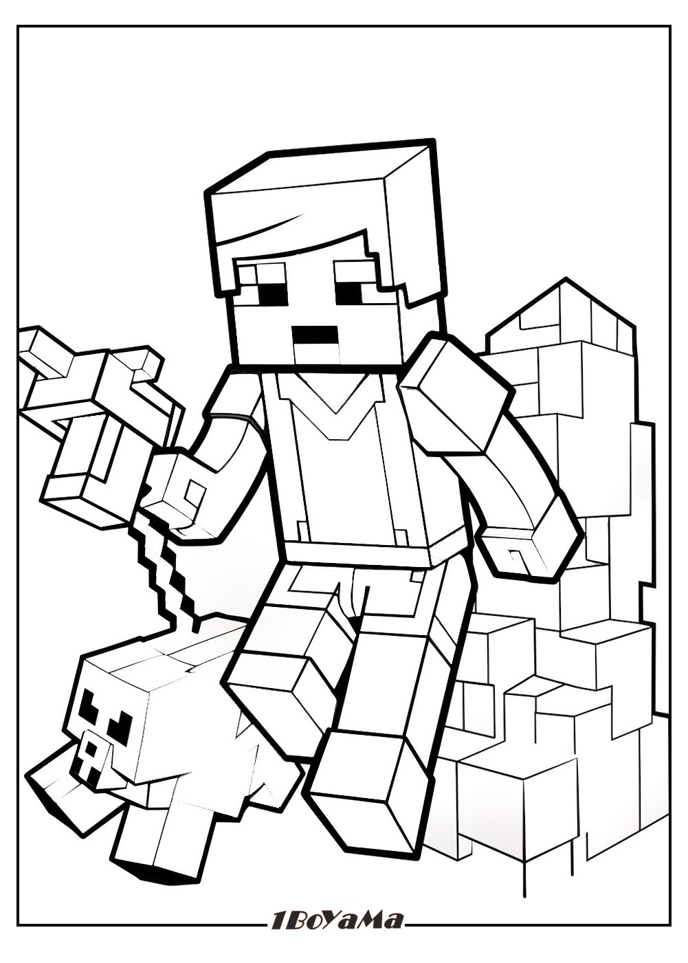 Eşsiz Minecraft Boyama Sayfası
