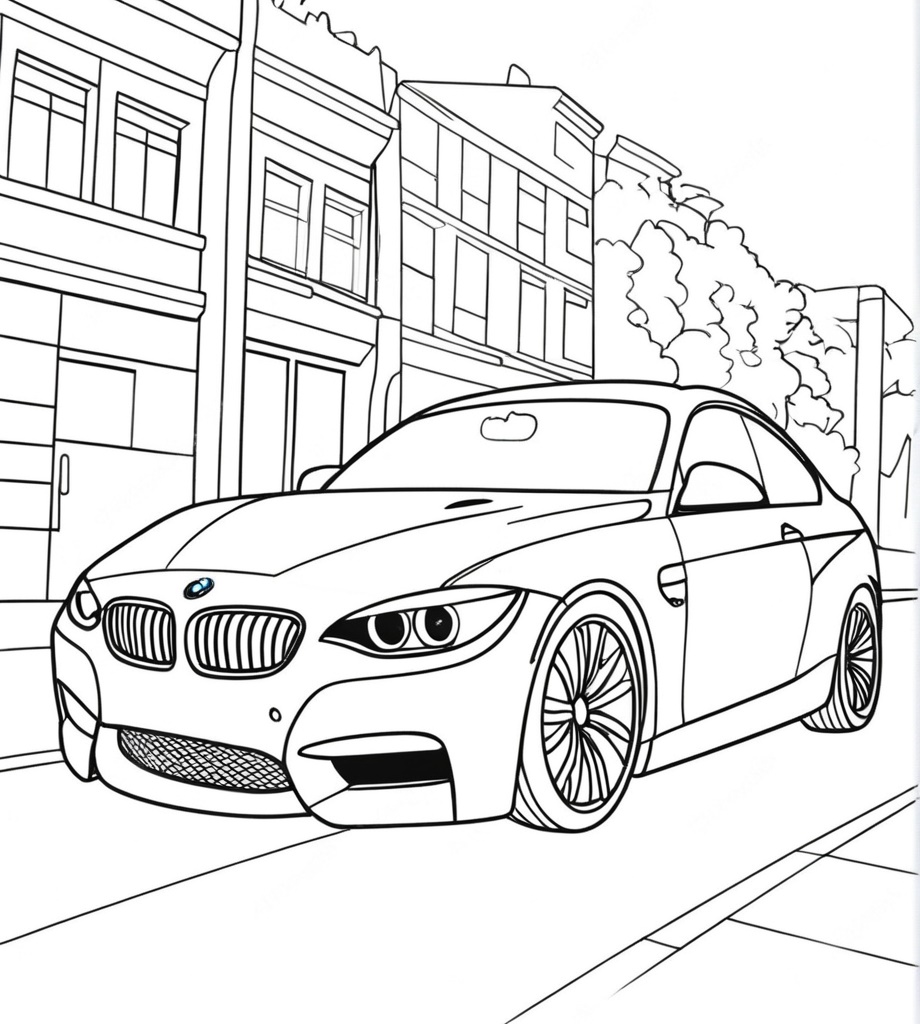 Şehirdeki BMW Boyama Sayfası