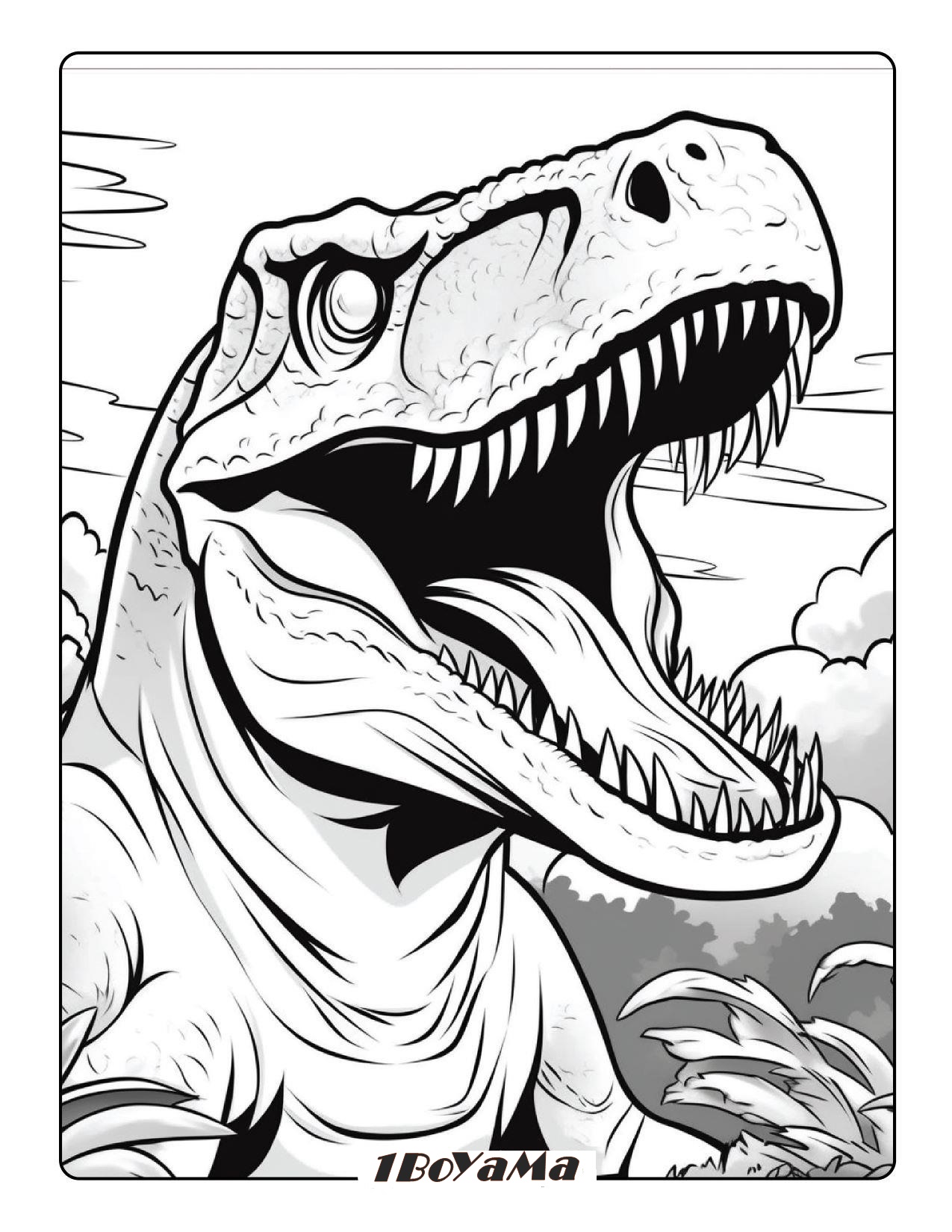 Korkunç T-Rex Boyama Sayfası