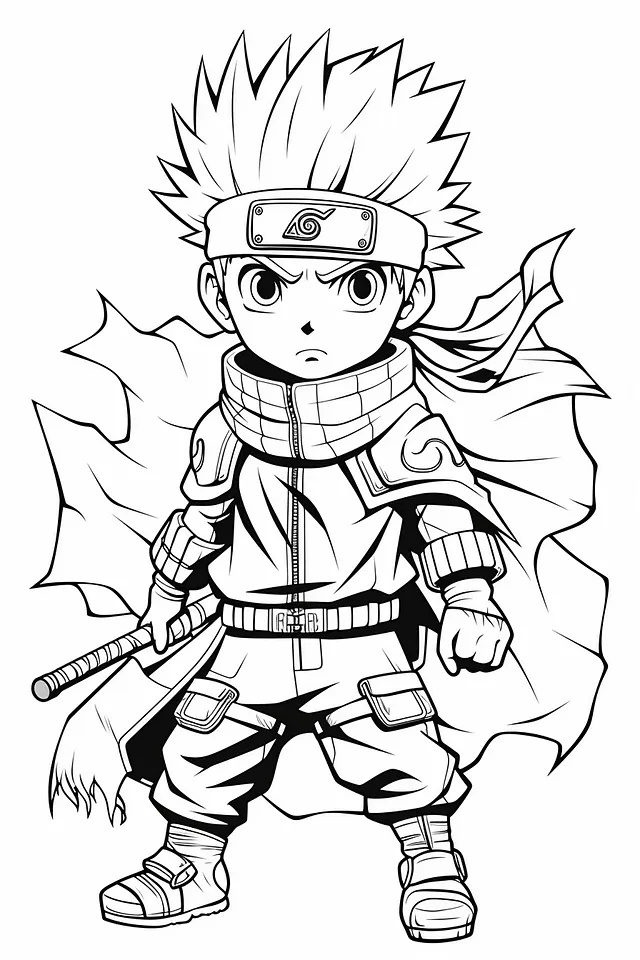 Kendinden Emin Naruto Boyama Sayfası Yazdır